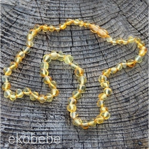 Baltic Amber Teething Necklace 32cm Lemon Barok