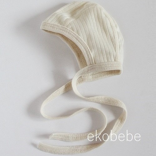 Cosilana Baby Bonnet Wool Silk Cotton - Natural