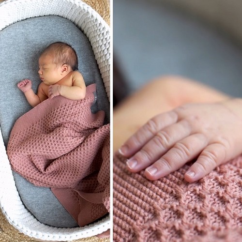Wool Baby Blanket Rose