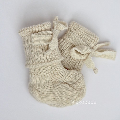 Newborn Socks Wool - Natural