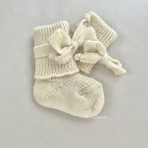 Newborn Socks Wool - Natural