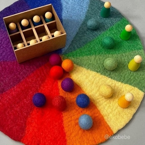 Papoose Toys Felt Balls 3.5 cm 12 Goethe Colours