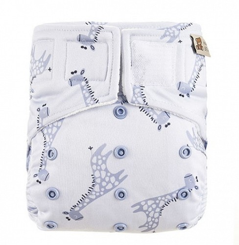 All-in-One Cloth Diaper - Blue Giraffe