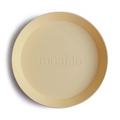 Mushie Round Dinnerware Plates Set of 2 (Daffodil)
