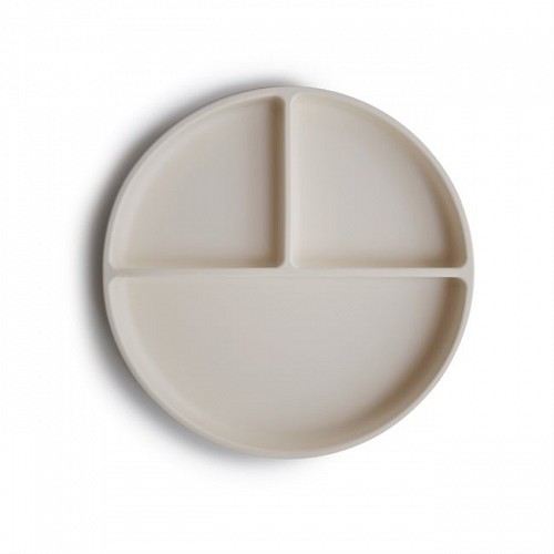 Mushie Silicone Plate with Divided Raised Edges - Ivory