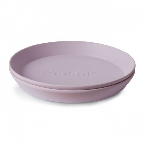 Mushie Round Dinnerware Plates Set of 2 (Soft Lilac)