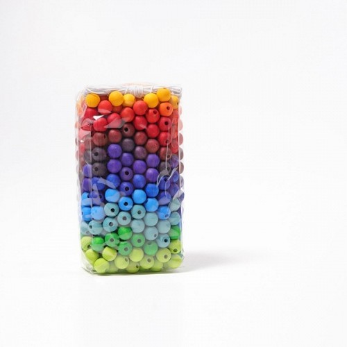 Grimms 480 Small Wooden Beads - Rainbow