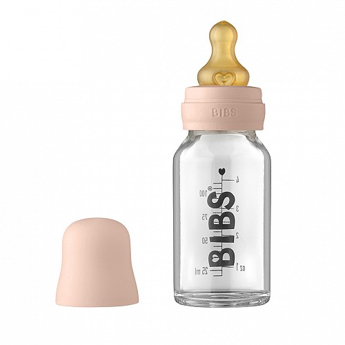 BIBS Stikla Barošanas Pudelīte 110 ml – Blush