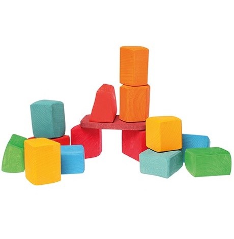 Grimms Colored Wooden Waldorf Blocks - Rainbow Colors