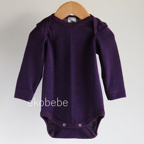 Cosilana Wool Silk Baby Body Long Sleeves - Purple