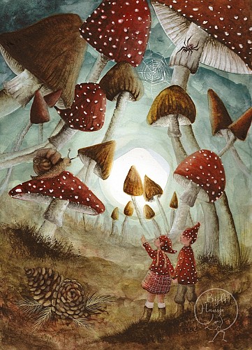 Postcard Waldorf - Red Hat Wonderland