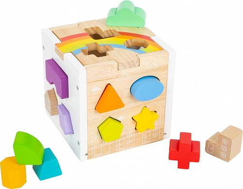 Montessori Materials - Shape Fitting Cube Rainbow
