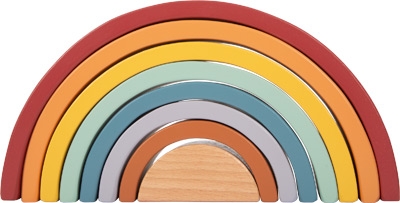 Wooden Building Blocks Large Rainbow - Pastel Colors