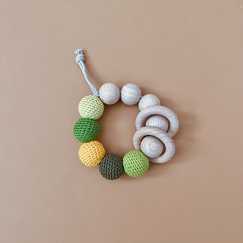 Montessori Wooden Beads Crochet Teether - Spring