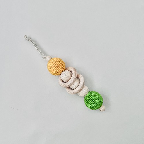 Monetessori Crochet Wooden Teething Toy - Spring