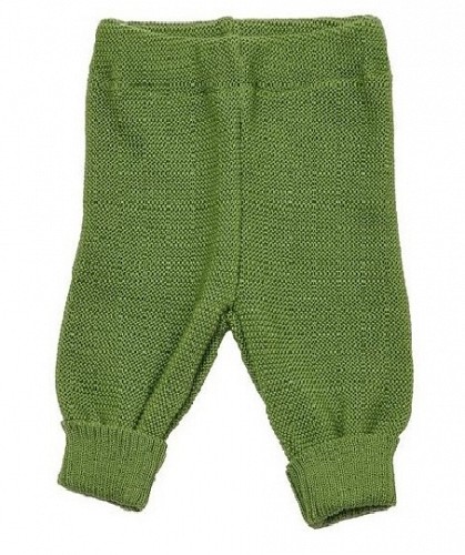 Knitted Merino Wool Baby Pants - Green