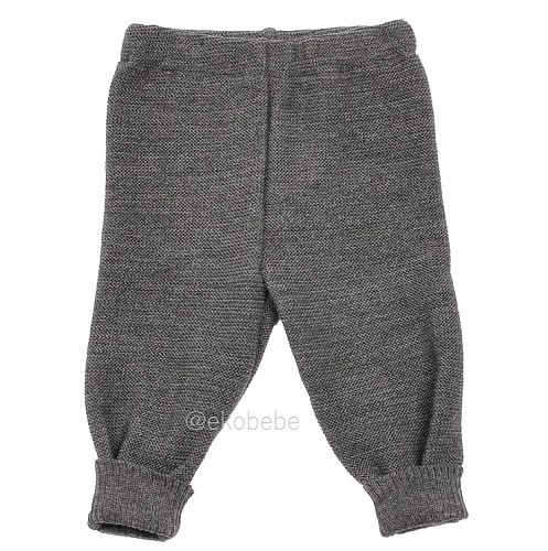Knitted Merino Wool Baby Pants - Anthracite