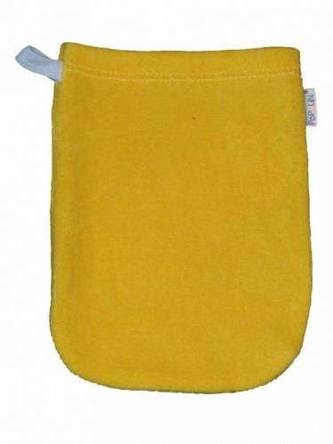 Popolini mazgāšanas cimds no bio kokvilnas dzeltens