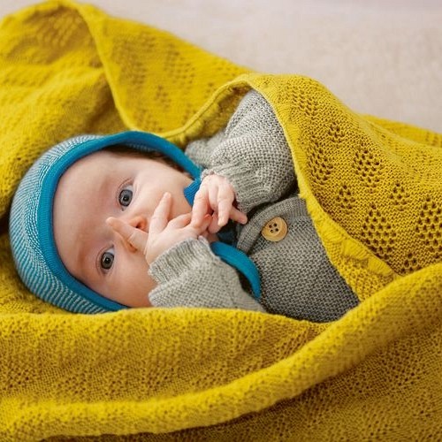 Disana Wool Baby Blanket - Curry