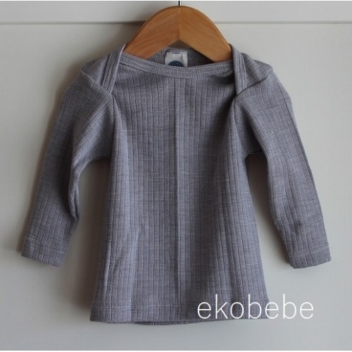 Cosilana Wool Silk Cotton Baby Shirt - Grey