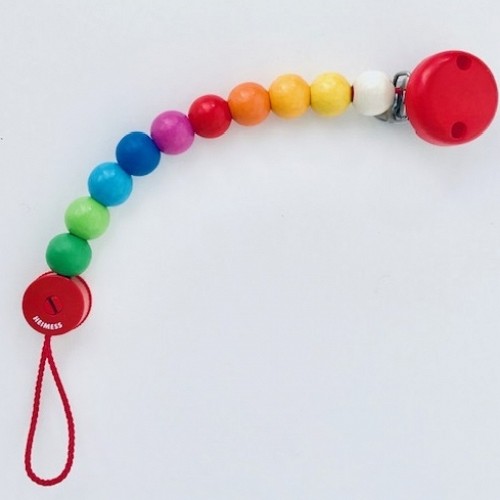 Wooden Soother Chain - rainbow