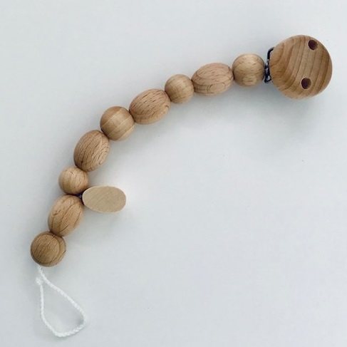 Wooden Soother Chain - untreated wood