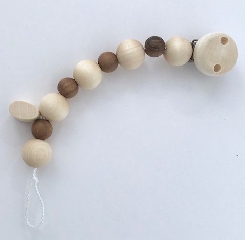 Wooden Soother Chain - natural tones