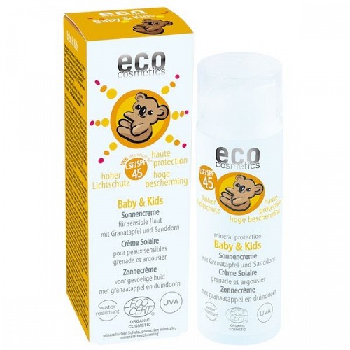 eco cosmetics bērnu aizsargkrems spf 45 jutīgai ādai