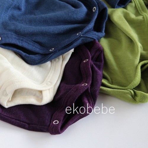 Cosilana Wrap Around Baby Body Wool Silk - Navy, Natural, Green & Purple