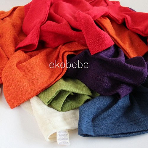 Cosilana Wool Silk Baby Shirt - Orange, Red, Purple, Navy, Natural, Green