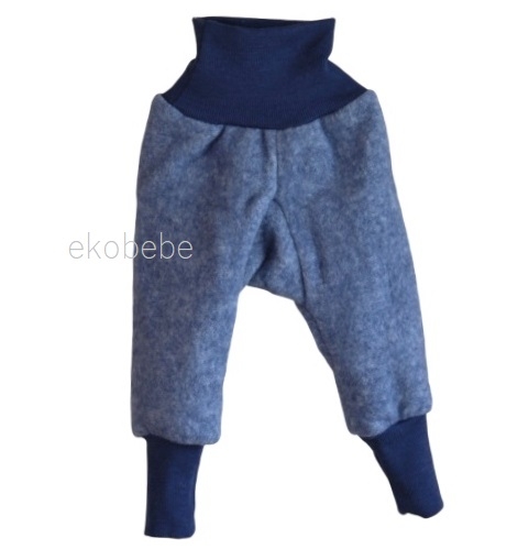 Cosilana Wool Cotton Fleece Baby Trouwsers - Navy