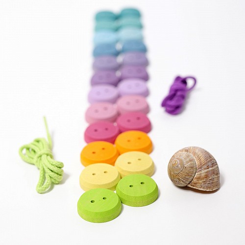 Grimms Wooden Buttons Pastel