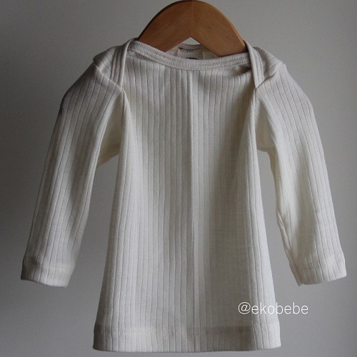 Wool Silk Cotton Baby Shirt - Natural