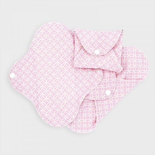 Washable Reusable Sanitary Active Day Pads - Pink