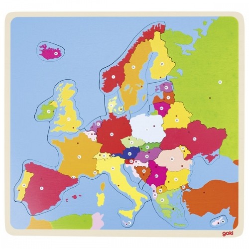 Koka Puzle - Eiropas Karte Krāsaina