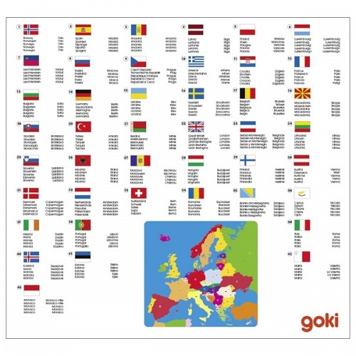 Koka Puzle - Eiropas Karte Krāsaina