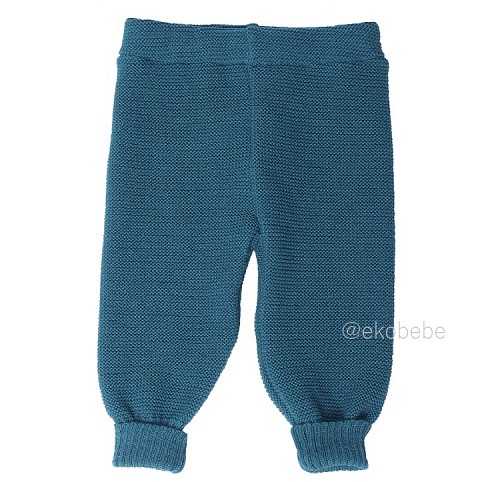 Knitted Merino Wool Baby Pants - Carribean