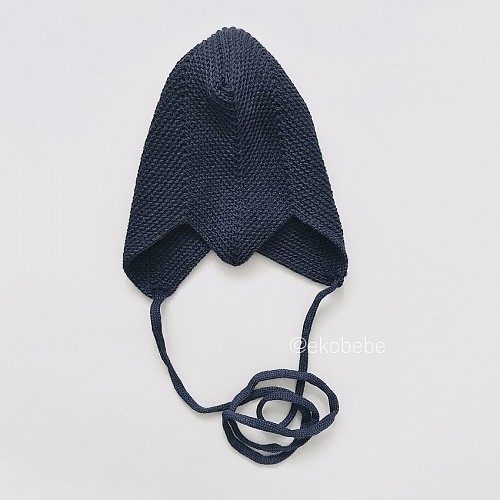 Knitted Merino Wool Baby Hat - Navy