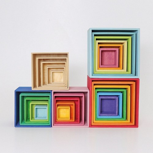 Grimms Small Wooden Rainbow Set Boxes
