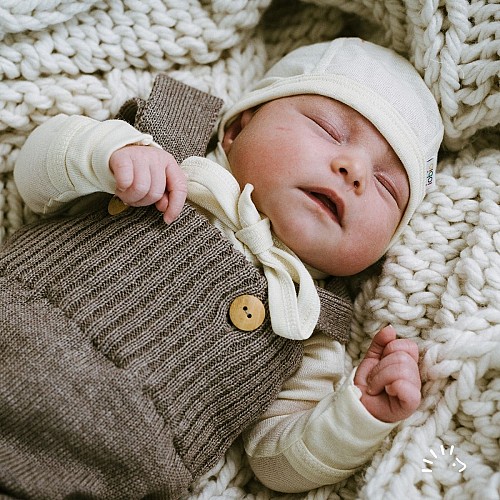 IOBIO Baby Bonnet Wool Silk - Natural