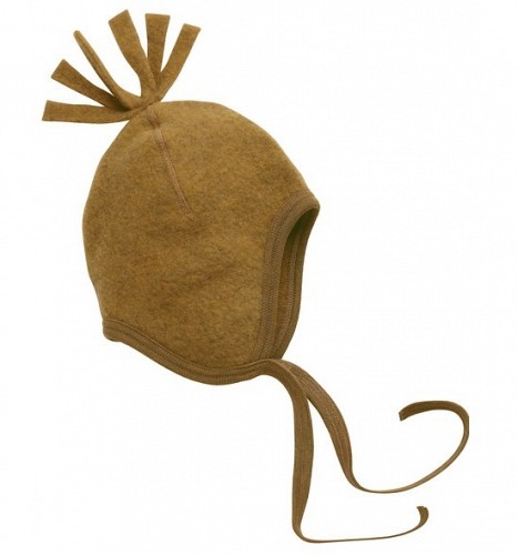 Engel Natur Merīno Vilnas Cepure ar Pušķi - Safran Melange