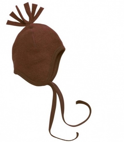 Engel Natur Merīno Vilnas Cepure ar Pušķi - Cinnamon Melange