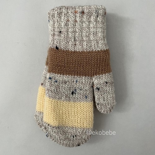 Double Layer Wool Mittens - Natural