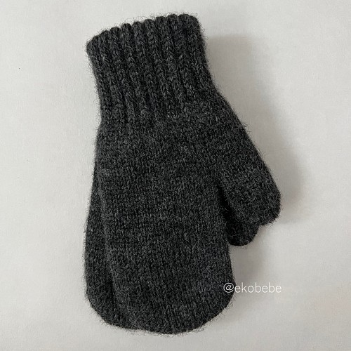 Double Layer Mittens Wool - Anthracite