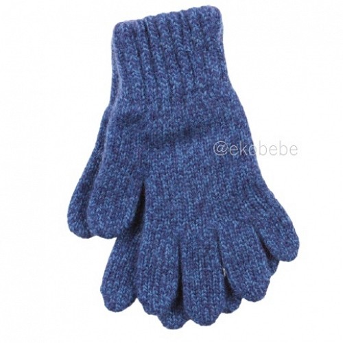 Wool Children Fingered Gloves - Blue