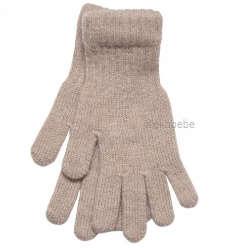 Cashmere Wool Children Fingered Gloves - Natural