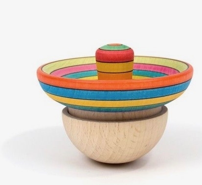 Mader Wooden Tumbler and Spinning Top - Sombrero