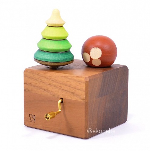 Mader Wooden Music Box - Tree & Porcini Mushroom