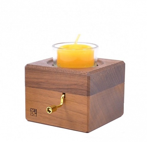 Mader Wooden Music Box with Tealight - Silent Night