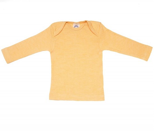 Cosilana Wool Silk Cotton Baby Shirt - Yellow melange